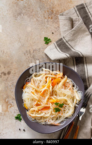 Fresh Squid, Various Spices and Olive Oil on blue concrete or stone table. Top view flat lay background. Stock Photo