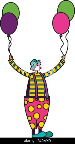 Circus Clown Holding Balloon Cartoon Clipart Stock Vector Image & Art ...