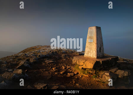 The Trig Point on Sugar Loaf Mountain Stock Photo