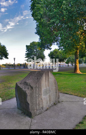 USA, Oregon, Portland. The Founders Stone in Tom McCall Waterfront Park. Credit as: Steve Terrill / Jaynes Gallery / DanitaDelimont.com Stock Photo