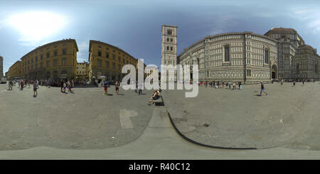 360 degree panoramic view of Florence is the capital city of the Italian region of Tuscany. The Duomo Basilica di Santa Maria del Fiore is the famous most landmark of Florence.