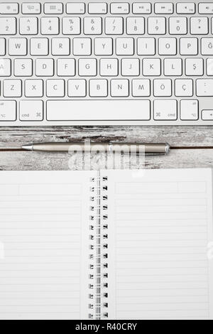 Wireless Modern Computer Keyboard with the Turkish Alphabet Stock Photo