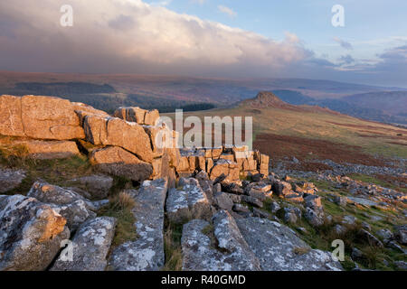The view from Sharpitor towards Leather Tor, Dartmoor national park Stock Photo