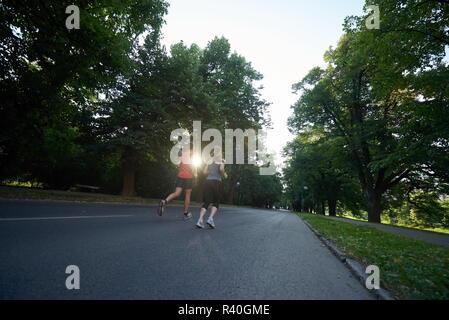 couple jogging Stock Photo