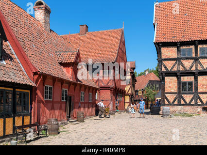 The Market Square (Torvet) in The Old Town (Den Gamle By), an open air museum in Aarhus, Denmark Stock Photo