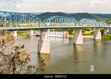 USA, Tennessee. Chattanooga, Appalachia, Tennessee River Basin view from Hunter Art Museum on the bluff of the Tennessee River Stock Photo