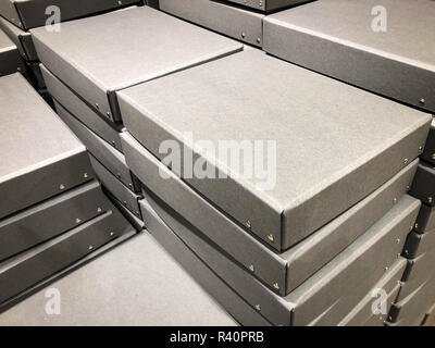 stack of cardboard  boxes - package / shipping concept Stock Photo