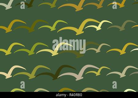 Abstract background with flying birds. Cartoon style vector. Stock Vector