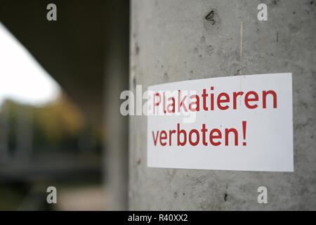 concrete pillar with the inscription  Stock Photo