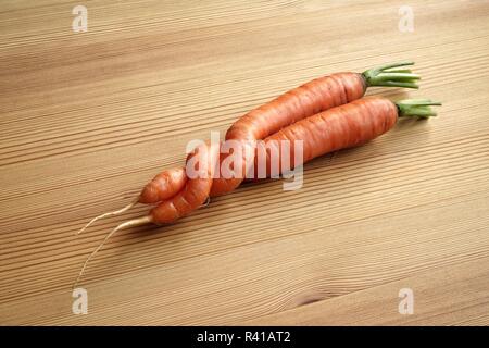 two entwined carrots (a whim of nature) Stock Photo