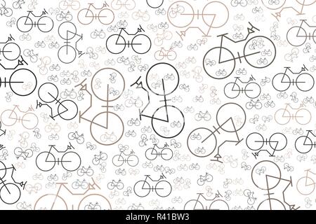 Abstract background with outline of bicycle. Cartoon style vector. Stock Vector
