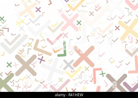 Abstract background with tick or cross mark, right or wrong sign. Cartoon style vector. Stock Vector