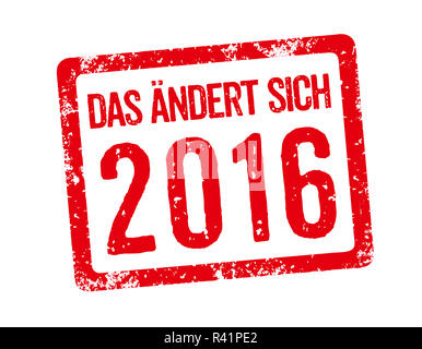 red stamp - the changes in 2016 Stock Photo