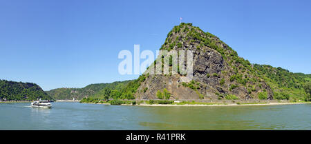 Loreley Rock at the Rhine River in Germany Stock Photo