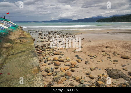 Stony beach of Sabang town. Puerto Princesa Subterranean River Nnal.Park-Palawan-Philippines-0794 Stock Photo