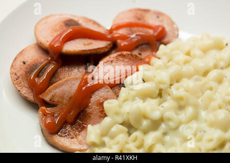 Swedish Sausage with Macaronis Stock Photo