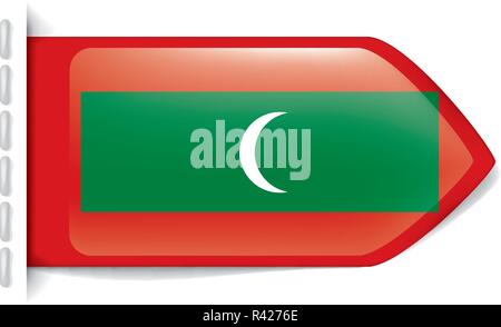 Maldives flag, vector illustration on a white background Stock Vector