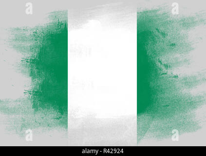 Flag of Nigeria painted with brush Stock Photo - Alamy