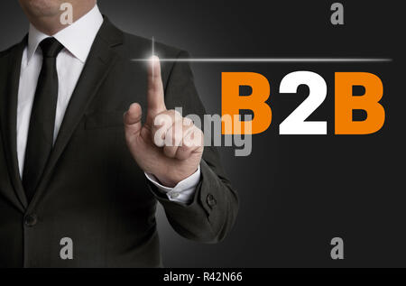 b2b touchscreen is of businessman operated concept Stock Photo