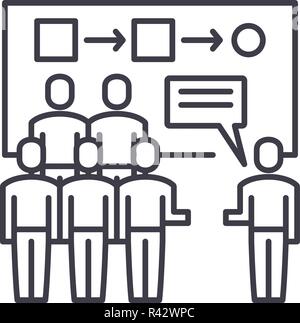 Customer segmentation line icon concept. Customer segmentation vector linear illustration, symbol, sign Stock Vector