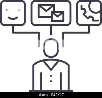 Data visualization line icon concept. Data visualization vector linear illustration, symbol, sign Stock Vector