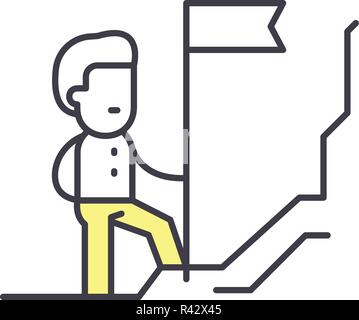 Discoverer line icon concept. Discoverer vector linear illustration, symbol, sign Stock Vector