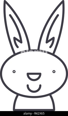 Easter bunny line icon concept. Easter bunny vector linear illustration, symbol, sign Stock Vector