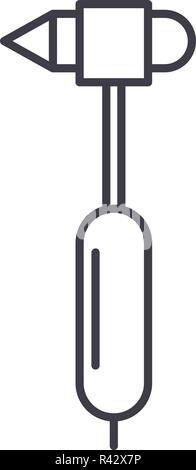 Endoscope line icon concept. Endoscope vector linear illustration, symbol, sign Stock Vector