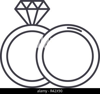 Espousal line icon concept. Espousal vector linear illustration, symbol, sign Stock Vector