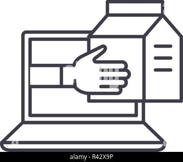 Express delivery service line icon concept. Express delivery service vector linear illustration, symbol, sign Stock Vector