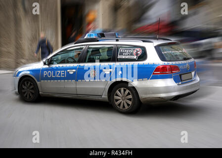 police when used in downtown cologne Stock Photo