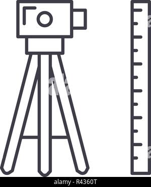 Geodesy line icon concept. Geodesy vector linear illustration, symbol, sign Stock Vector