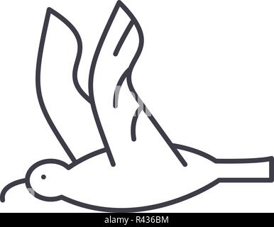 Gull line icon concept. Gull vector linear illustration, symbol, sign Stock Vector