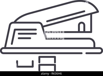 Hole puncher line icon concept. Hole puncher vector linear illustration, symbol, sign Stock Vector