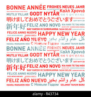 Happy new year card from the world Stock Photo