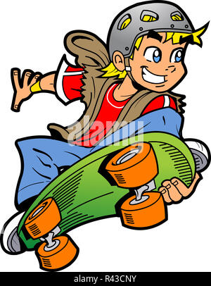 Boy Doing Skateboard Jump Stock Photo