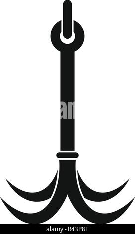 Hiking hook icon. Simple illustration of hiking hook vector icon for web design isolated on white background Stock Vector