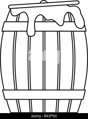 Honey barrel icon. Outline illustration of honey barrel vector icon for web design isolated on white background Stock Vector