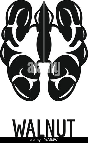 Walnut icon. Simple illustration of walnut vector icon for web design isolated on white background Stock Vector
