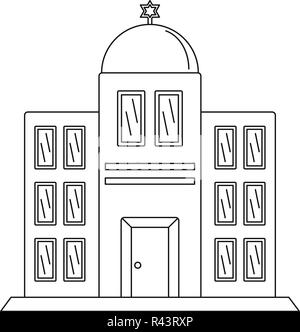 Synagogue icon. Outline illustration of synagogue vector icon for web design isolated on white background Stock Vector
