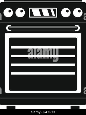 Gas cooker icon. Simple illustration of gas cooker vector icon for web design isolated on white background Stock Vector
