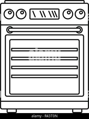 Gas cooker icon. Outline illustration of gas cooker vector icon for web design isolated on white background Stock Vector