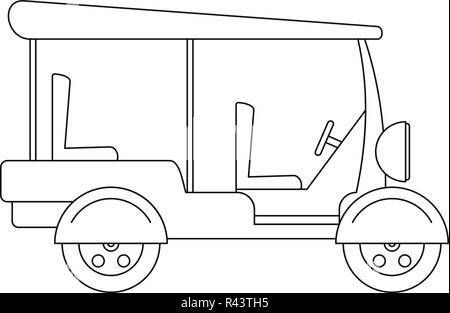 Taxi rickshaw icon. Outline illustration of taxi rickshaw vector icon for web design isolated on white background Stock Vector