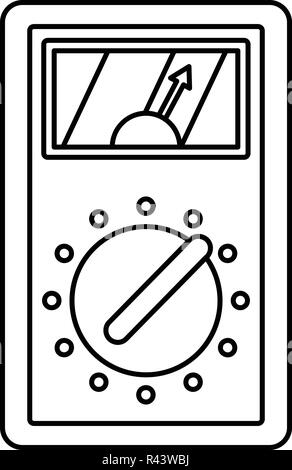 Analog multimeter icon. Outline illustration of analog multimeter vector icon for web design isolated on white background Stock Vector