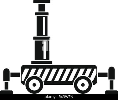 Hydraulic crane icon. Simple illustration of hydraulic crane vector icon for web design isolated on white background Stock Vector