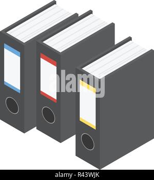 File folder icon. Isometric of file folder vector icon for web design isolated on white background Stock Vector