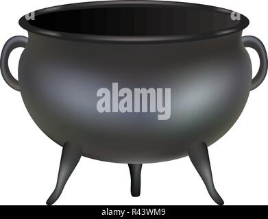New cauldron mockup. Realistic illustration of new cauldron vector mockup for web design isolated on white background Stock Vector
