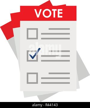 Election paper icon. Flat illustration of election paper vector icon for web isolated on white Stock Vector