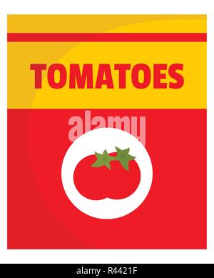 Tomatoes can icon. Flat illustration of tomatoes can vector icon for web isolated on white Stock Vector