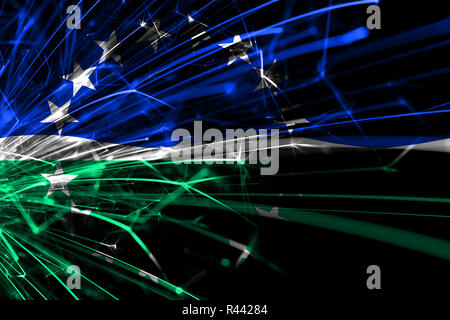 Hampton Roads, Virginia abstract fireworks sparkling flag. New Year, Christmas and National day concept. United States of America Stock Photo